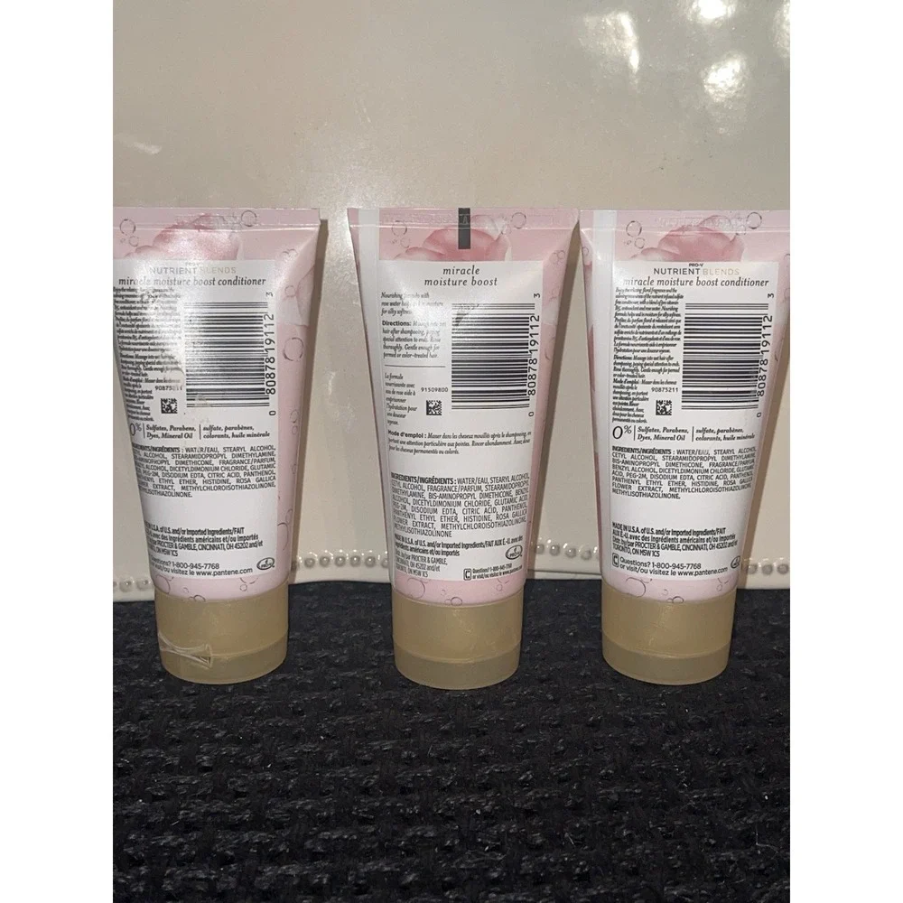 Pantene Miracle Moisture Boost Sulfate Free Conditioner Travel Size 2.5 Oz‎ (3)